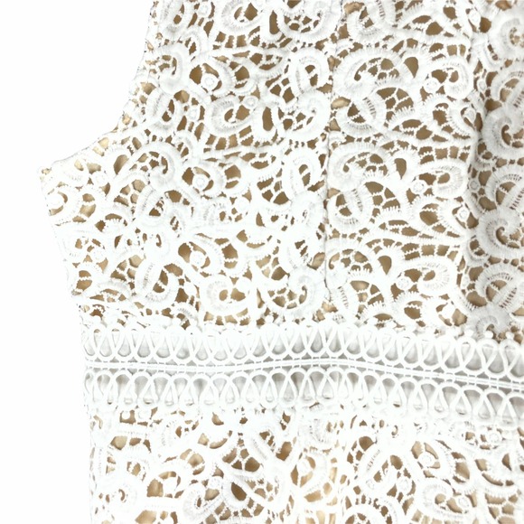Do+Be Remmy Lace Tank Top Peplum Hem White (fits like 8) - Picture 6 of 7